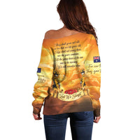 New Zealand And Australia ANZAC Day Off Shoulder Sweater Sinai Palestine Campaign Lest We Forget