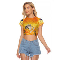 New Zealand And Australia ANZAC Day Raglan Cropped T Shirt Sinai Palestine Campaign Lest We Forget