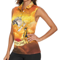 New Zealand And Australia ANZAC Day Women Sleeveless Polo Shirt Sinai Palestine Campaign Lest We Forget