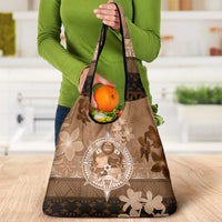 Tonga Emancipation Day Grocery Bag Tongan Kupesi Ngatu Pattern Vintage Style