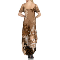 Tonga Emancipation Day Summer Maxi Dress Tongan Kupesi Ngatu Pattern Vintage Style