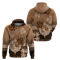 Tonga Emancipation Day Zip Hoodie Tongan Kupesi Ngatu Pattern Vintage Style