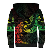 AAPI Heritage Month Sherpa Hoodie Kanaka Maoli Polynesian Tribal Wave LT05 - Polynesian Pride