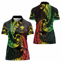 AAPI Heritage Month Women Polo Shirt Kanaka Maoli Polynesian Tribal Wave