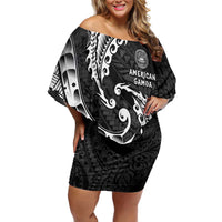 AAPI Heritage Month Off Shoulder Short Dress American Samoa Polynesian Tribal Wave