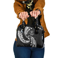 AAPI Heritage Month Shoulder Handbag American Samoa Polynesian Tribal Wave LT05 One Size Black - Polynesian Pride
