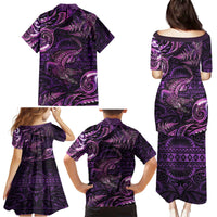 Aotearoa New Zealand Crocodile Family Matching Puletasi and Hawaiian Shirt Silver Fern Maori Pattern