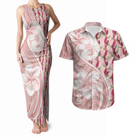 Samoa Teuila Couples Matching Tank Maxi Dress and Hawaiian Shirt Pink Samoan Siapo Motifs LT05 Pink - Polynesian Pride