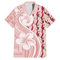 Samoa Teuila Family Matching Off The Shoulder Long Sleeve Dress and Hawaiian Shirt Pink Samoan Siapo Motifs