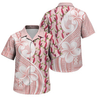 Samoa Teuila Family Matching Off Shoulder Short Dress and Hawaiian Shirt Pink Samoan Siapo Motifs LT05 Son's Shirt Pink - Polynesian Pride
