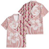 Samoa Teuila Family Matching Short Sleeve Bodycon Dress and Hawaiian Shirt Pink Samoan Siapo Motifs LT05 Dad's Shirt - Short Sleeve Pink - Polynesian Pride