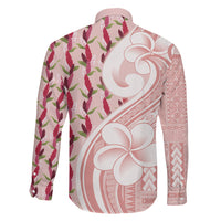 Samoa Teuila Family Matching Tank Maxi Dress and Hawaiian Shirt Pink Samoan Siapo Motifs