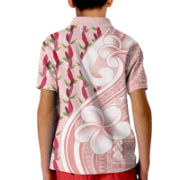 Samoa Teuila Kid Polo Shirt Pink Samoan Siapo Motifs