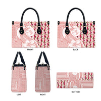 Samoa Teuila Leather Bag Pink Samoan Siapo Motifs