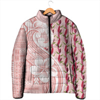 Samoa Teuila Padded Jacket Pink Samoan Siapo Motifs