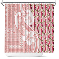 Samoa Teuila Shower Curtain Pink Samoan Siapo Motifs