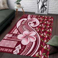 Samoa Teuila Area Rug Maroon Samoan Siapo Motifs