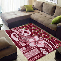 Samoa Teuila Area Rug Maroon Samoan Siapo Motifs