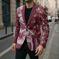 Samoa Teuila Blazer Maroon Samoan Siapo Motifs