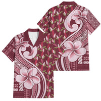 Samoa Teuila Family Matching Mermaid Dress and Hawaiian Shirt Maroon Samoan Siapo Motifs LT05 Dad's Shirt - Short Sleeve Maroon - Polynesian Pride