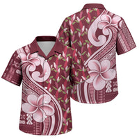 Samoa Teuila Family Matching Off Shoulder Maxi Dress and Hawaiian Shirt Maroon Samoan Siapo Motifs LT05 Son's Shirt Maroon - Polynesian Pride
