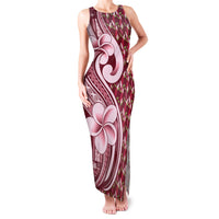 Samoa Teuila Family Matching Tank Maxi Dress and Hawaiian Shirt Maroon Samoan Siapo Motifs