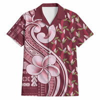 Samoa Teuila Hawaiian Shirt Maroon Samoan Siapo Motifs LT05 Maroon - Polynesian Pride