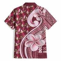 Samoa Teuila Hawaiian Shirt Maroon Samoan Siapo Motifs LT05 - Polynesian Pride