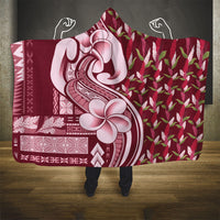 Samoa Teuila Hooded Blanket Maroon Samoan Siapo Motifs