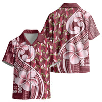 Samoa Teuila Kid Hawaiian Shirt Maroon Samoan Siapo Motifs LT05 - Polynesian Pride