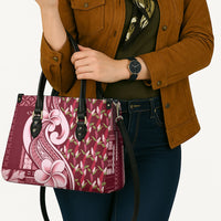 Samoa Teuila Leather Bag Maroon Samoan Siapo Motifs
