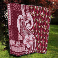 Samoa Teuila Quilt Maroon Samoan Siapo Motifs