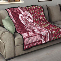 Samoa Teuila Quilt Maroon Samoan Siapo Motifs