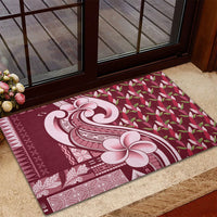 Samoa Teuila Rubber Doormat Maroon Samoan Siapo Motifs