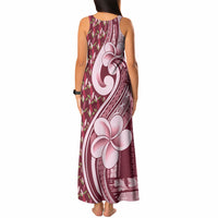 Samoa Teuila Tank Maxi Dress Maroon Samoan Siapo Motifs LT05 - Polynesian Pride