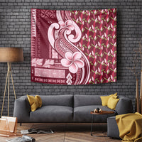 Samoa Teuila Tapestry Maroon Samoan Siapo Motifs