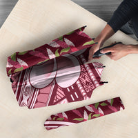 Samoa Teuila Umbrella Maroon Samoan Siapo Motifs