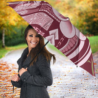 Samoa Teuila Umbrella Maroon Samoan Siapo Motifs