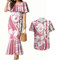 Samoa Teuila Couples Matching Mermaid Dress and Hawaiian Shirt White Samoan Siapo Motifs LT05 White - Polynesian Pride