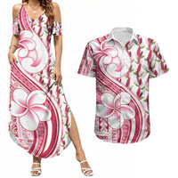 Samoa Teuila Couples Matching Summer Maxi Dress and Hawaiian Shirt White Samoan Siapo Motifs LT05 White - Polynesian Pride