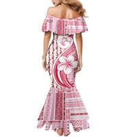 Samoa Teuila Family Matching Mermaid Dress and Hawaiian Shirt White Samoan Siapo Motifs