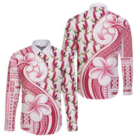 Samoa Teuila Family Matching Off Shoulder Maxi Dress and Hawaiian Shirt White Samoan Siapo Motifs LT05 Dad's Shirt - Long Sleeve White - Polynesian Pride
