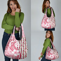 Samoa Teuila Grocery Bag White Samoan Siapo Motifs