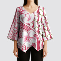 Samoa Teuila Kimono Sleeve Blouse White Samoan Siapo Motifs