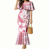 Samoa Teuila Mermaid Dress White Samoan Siapo Motifs LT05 Women White - Polynesian Pride