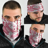 Samoa Teuila Neck Gaiter White Samoan Siapo Motifs