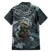 Hawaii Mo'o Lizard God Family Matching Off Shoulder Short Dress and Hawaiian Shirt Polynesian Style LT05 - Polynesian Pride