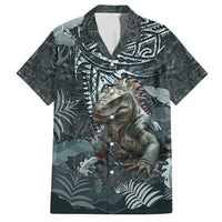 Hawaii Mo'o Lizard God Family Matching Summer Maxi Dress and Hawaiian Shirt Polynesian Style LT05 Dad's Shirt - Short Sleeve Green - Polynesian Pride