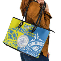 Palau Independence Day Leather Tote Bag Happy 30th Anniversary