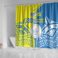 Palau Independence Day Shower Curtain Happy 30th Anniversary